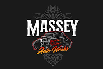 design minimalist car hot rod shop logo