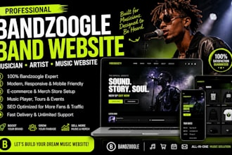 design a professional bandzoogle website for musicians and bands
