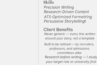 write a professional resume