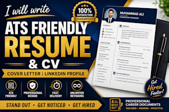write ats friendly resume and CV