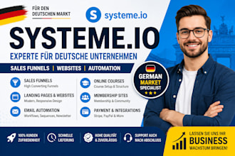 build german systeme io sales funnel landing page website email automation