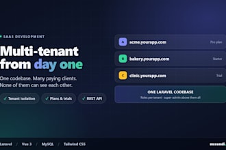 build a multi tenant saas web application in laravel and vue
