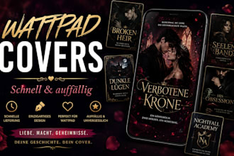 ich gestalte dir ein auffalliges wattpad buchcover