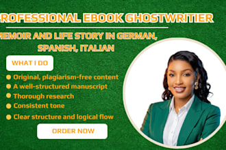 write your memoir and life story as a ghostwriter in italian, spainish, german