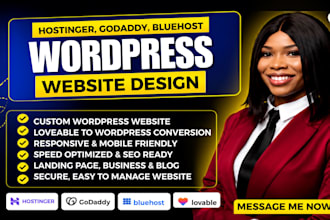 build hostinger wordpress website godaddy bluehost website lovable to wordpress