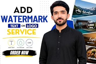 add watermark logo or add text image