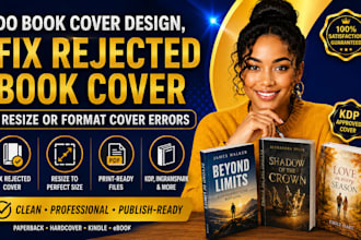 do book cover design,fix rejected book cover, resize or format book cover errors