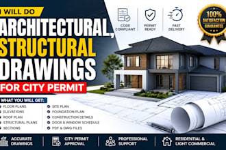 do architectural, structural drawings for city permit