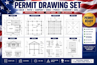 architect deck, patio, carport, shed, porch, sunroom and adu permit drawing cad