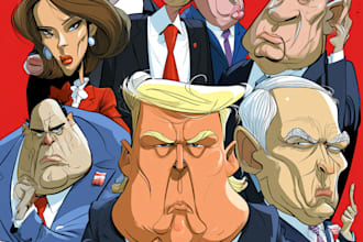 stunning digital political cartoon for political cartoon