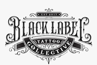 do vintage hand lettering hipster tattoo and victorian logo design