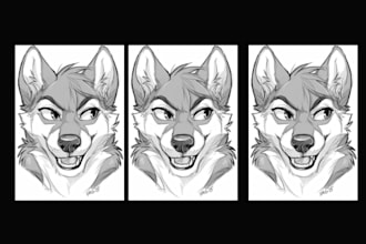 draw furry pfp headshot icon fursona character chibi furry pfp ref sheet anthro