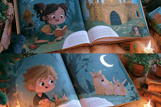 illustrate children story book illustration, children story