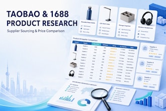 research taobao and 1688 products and suppliers