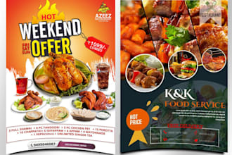 design an exceptional restaurant food menu flyer and brochure