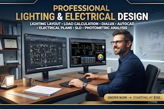 do lighting layout design, electrical layout, interior design, load calculation