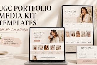 design canva ugc portfolio website media kit and rate card