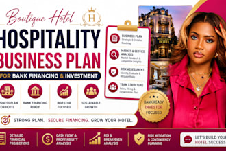write boutique hotel hospitality business plan for bank financing and investment