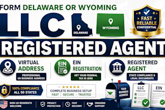 form delaware wyoming llc, registered agent, ein and virtual address