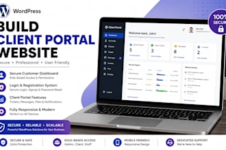build wordpress client portal website,secure customer dashboard,login support