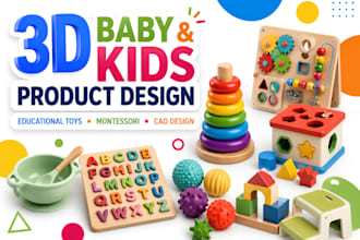 design 3d baby product 3d educational toys 3d montessori learning aid cad model