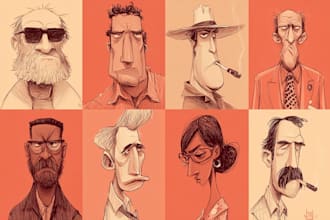 draw any sketch in cartoon, comic or realistic style