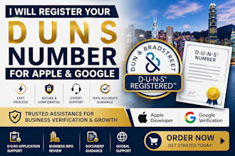 register your d u n s number for apple and google