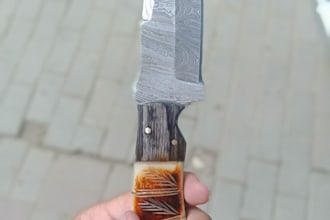 manufacture custom handmade damascus steel fixed blade hunting knife