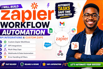 build zapier workflow automation, API integrations, and custom zaps