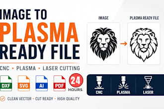 convert image, logo, sketch to plasma cnc laser cutting dxf svg file