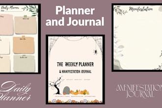 design professional and personal printable planners and journals