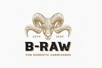 design powerful online butchery domestic carnivore logo