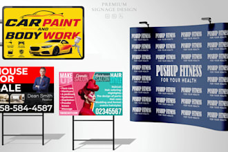 design billboard, yard sign, signage, and signboard