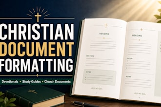 format christian devotionals, study guides, and church documents