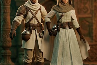 design 3d character model with pbr textures in blender