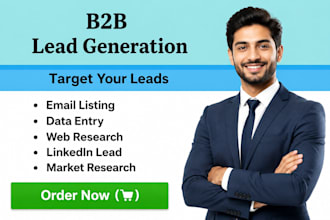 b2b lead generation, data entry and email list building
