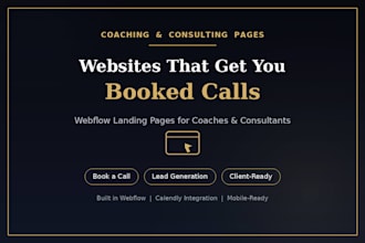 design a webflow landing page for coaches and consultants to book calls