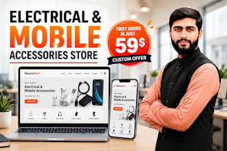 create electrical and mobile accessories store responsive wordpress website