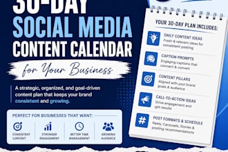 create a 30day social media content calendar for your business