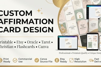 design custom christian affirmation card scripture flashcard tarot etsy cards
