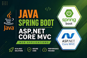 build java spring boot, asp dot net core mvc web applications