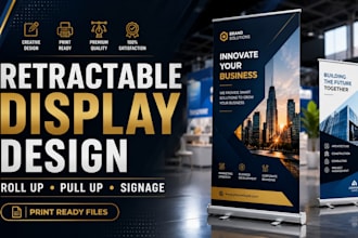 design retractable banner, pull up banner, roll up banner, signage design