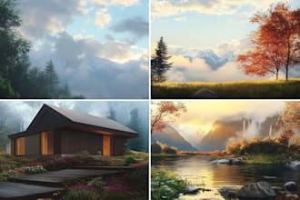 create a realistic landscape or background illustration