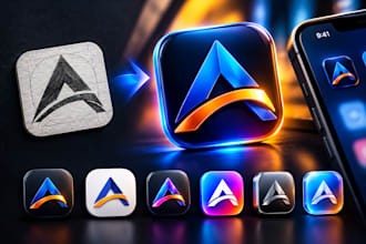 design modern 3d app icons, mobile app icons, and app logo