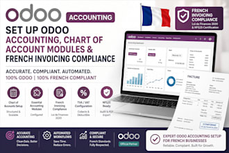 set up odoo accounting chart of account modules and french invoicing compliance
