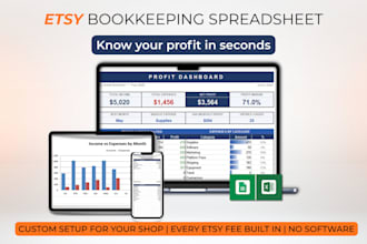 create an etsy bookkeeping spreadsheet with fees and profit tracking