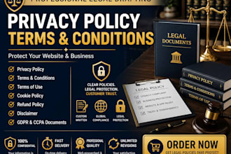 write privacy policy and terms and conditions or terms of use