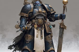draw grimdark warhammer 40k characters