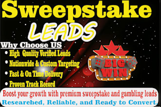 give you premium quality USA sweeps leads takes for targeted marketing campaigns