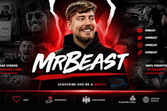 design professional youtube banner, logo and channel branding